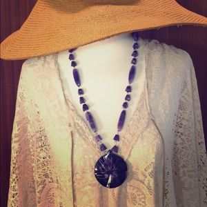 Vintage Purple Glass Necklace